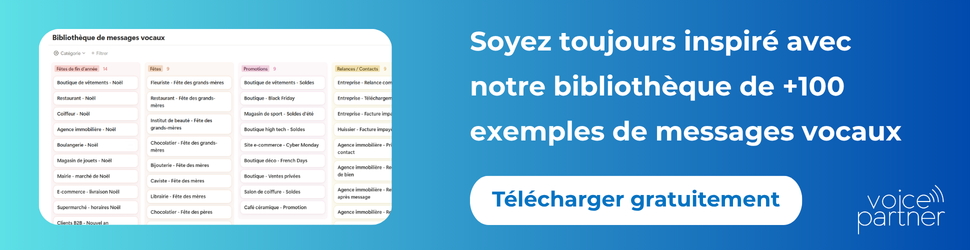 Bibliothèque exemples de messages vocaux