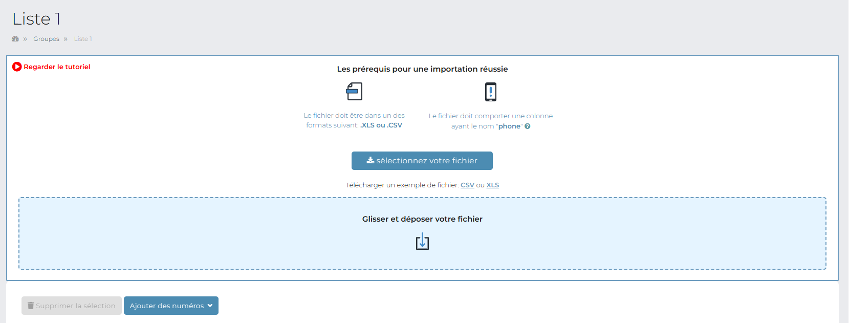 Import de contacts sur Voice Partner
